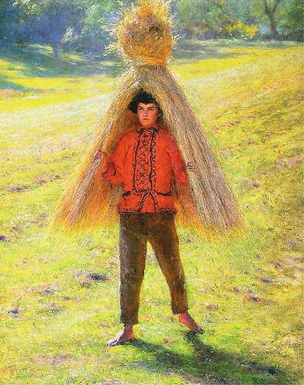 Aleksander Gierymski A boy carrying a sheaf France oil painting art